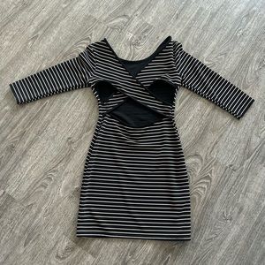 Woman’s striped dress